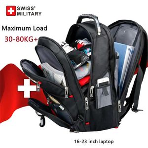 Mochila militar suiza multifunción de gran capacidad para hombre, Mochila de viaje a la moda con carga Usb, impermeable, Mochila para ordenador portátil de 23 pulgadas, Mochila para hombre