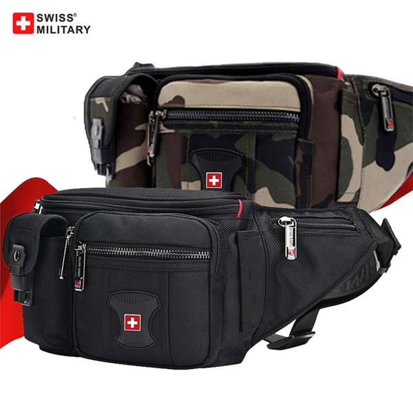 SWISS MILITARY-riñonera práctica con múltiples bolsillos para hombre, impermeable, para deportes al aire libre, cintura, Camping, senderismo, bolsa para teléfono