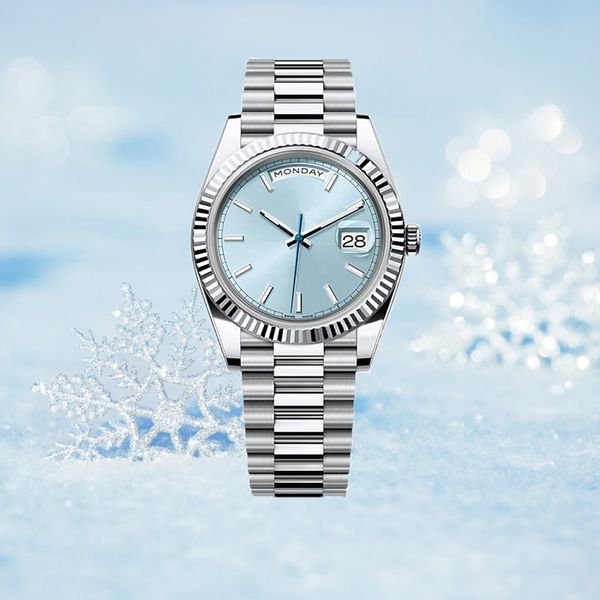 Montre de mouvement suisse Montres de créateurs pour hommes et femmes Montres mécaniques automatiques 36 / 41mm Lunette en diamant en acier inoxydable étanche Montre de luxe en or lumineux