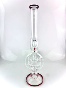 Perc suisse transparent avec embout rouge et côté inférieur 18 pouces 18 mm, nouveau design personnalisé