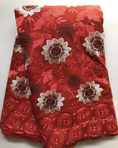 Tela de encaje de algodón de gasa suiza, tejido bordado nigeriano africano, Material de costura de 5 yardas para vestido de novia de boda Diy 6260626