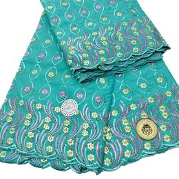 Zwitserse Voile Kant Stof 5 Yards Strass Decoratie Afrikaanse Vrouwen Jurk Hoge Kwaliteit 2023 Dame Banket Feest Textiel Borduren Dame Nigeriaanse kledingstuk YQ-8265