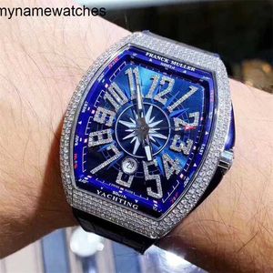 Zwitsers horloge Franck Muller horloges automatisch dooscertificaat compleet Frank Yacht V41 met diamant ingelegd mechanisch voor heren