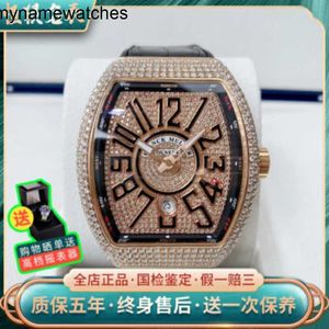 Zwitsers horloge Franck Muller horloges automatische volledige set Famulan Frank V45 met diamant 18k roségouden klok heren mechanisch 44 x 53,7 mm