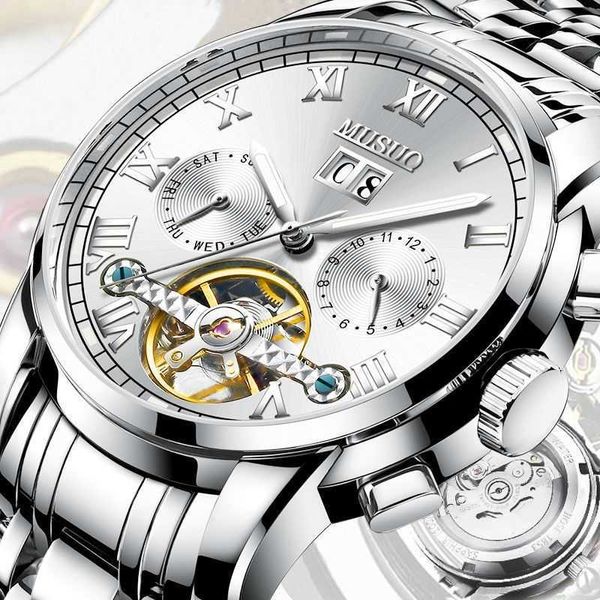 Reloj suizo para hombre completamente automático reloj mecánico impermeable reloj luminoso reloj tourbillon reloj de gama alta