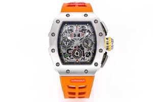 Reloj suizo RicharsMille ZF Factory Tourbillon Movimiento automático KV Hombres RM1103 con movimiento cronógrafo multifunción 7750 Cristal de zafiro espejo de cristal titanio