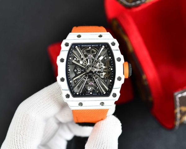 Reloj suizo RicharsMille ZF Factory Tourbillon Movimiento automático RM1201 Real Tourbillon fantásticos relojes de pulsera para hombres 562G de alta calidad uhr NTPT todos los autos