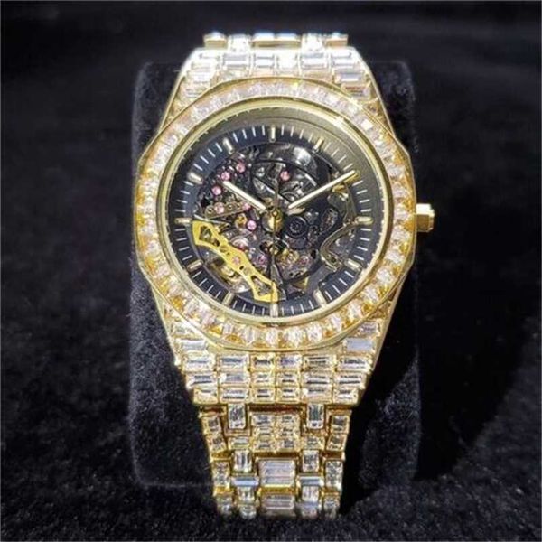 Reloj suizo Royal Oak Audpi Reloj de pulsera mecánico automático para hombre Bustdown Iced Out Diamond Estilo épico WN-AXDF