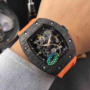 Zwitsers ZF Factory-schroeven Luxe horloge Mens Mechanische zakelijke vrije tijd 17-01 Volledig automatische koolstofvezel Tape mode Zwitserse bewegingspolshorloges