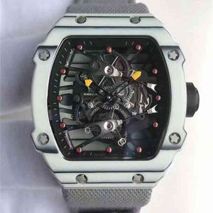 Swiss ZF Factory Watch Watch Date Luxury Mens Wristwatch Marque 27-02 Mécanique mécanique noir Fibre de carbone Montreuse-bracelet Squelette transparente