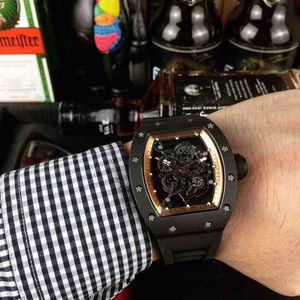 Zwitsers ZF Factory horloges Polshorge Designer Luxe koolstofvezel Hollow Out Heren Automatisch mechanisch horloge Lumineuze mode tape Gepersonaliseerd waterdicht