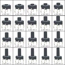 Interruptor 1000 Uds 6X6X4.1/4,3/4,5/5/5,5/6/6,5/7/7,5/8/8,5/9/9,5/10/10,5/11/11,5/12/12,5/13mm DIP 4pin botón táctil de cobre