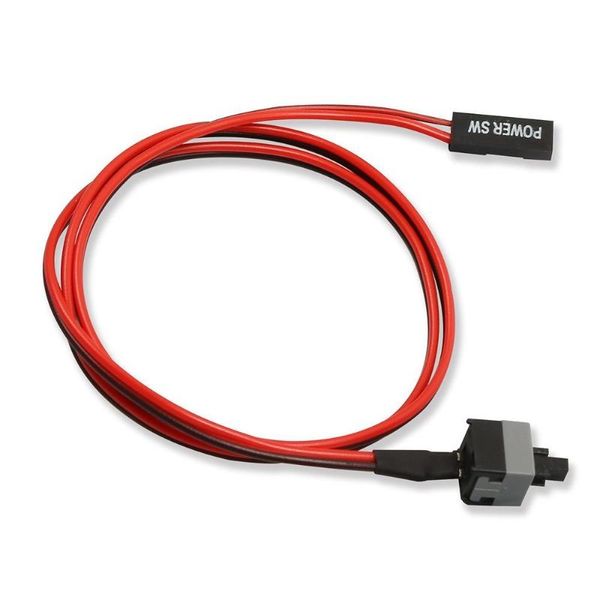 Interruptor 10 unids/lote Cable de botón de encendido de 50cm de largo para interruptores de PC reinicio de computadora momentáneo empujar automáticamente SWSwitch