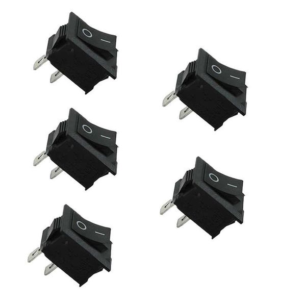 Interrupteur 5 pièces 250V 3A Mini bateau à bascule SPST ON-OFF 2 broches en plastique noir bouton poussoir Snap-in On Off Micro SwitchSwitch