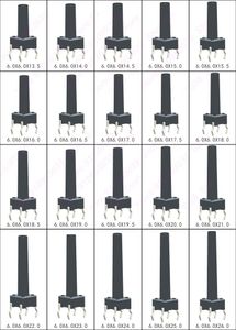 Schakel 6x6x13.5/14/14.5/15/16/10/18/10/20/21/26mmtactile drukknop Dip 4pin koperconnector Tact MomentarySarySwitch