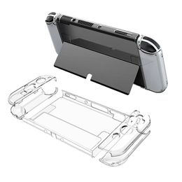 Switch Boîte Oled Case de protection PC transparent pour Nintendo Switch Oled Cover Base avec support Split Design Switch Switch