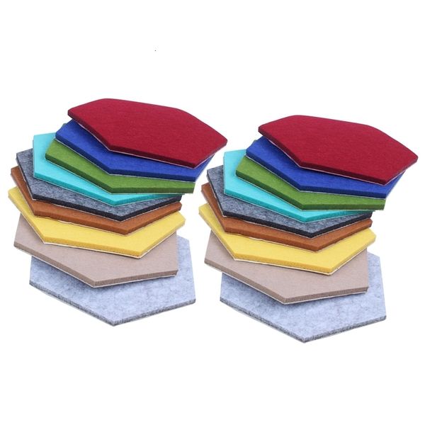 Switch Stickers Hexagon Pad Cork Board/Pin 18-Pack Colorful Wall Tiles Memo Felt for Home Decors 230410