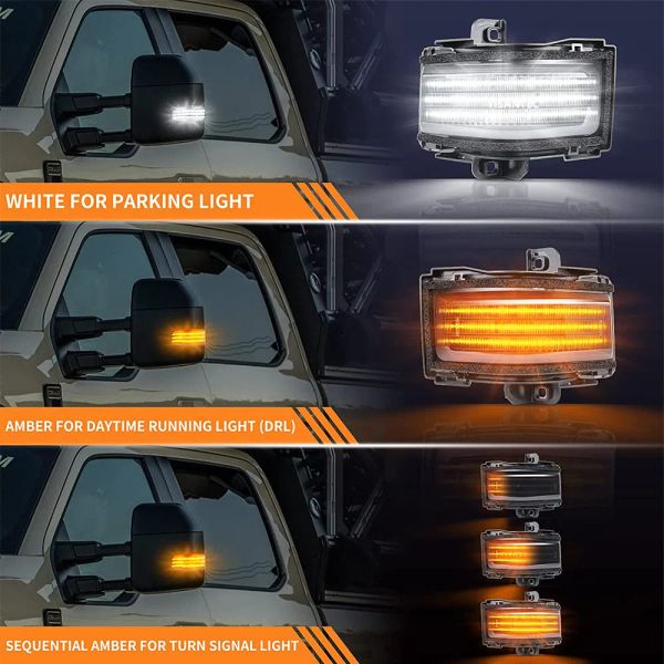 Vence de señal de giro del espejo lateral de LED secuencial para 2017 2018 2019 2020 2021 2022 Ford F250 F350 F450 F550 Super Duty