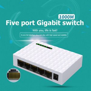 Schakelaars 10/100/1000MBPS 5 PORT EU US PLUT Deskop Gigabit Netwerkschakelaar Ethernet -adapter snel RJ45 Ethernet Switcher LAN Switching Hub