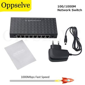 Commutateurs 1000/100 Mbps Fast Ethernet RJ45 Switcher 8port Desktop ordinateur portable Router Routeur Ethernet Réseau Swither LED Duplex Splitter duplex