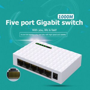 Schakelaar 5 Port Desktop Gigabit Network Switch 10/100 / 1000 Mbps Ethernet Switch Adapter Fast RJ45 Ethernet Switcher LAN Switching Hub