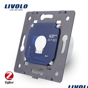 Schakelt accessoires livolo basis van touchscreen zigbee switch muur licht slim zonder het glazen paneel EU standaard AC 220250V VLC DHK6I