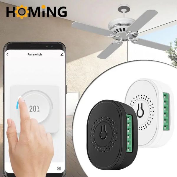 Accessoires de commutateurs Tuya Wifi Mini bricolage commutateur de vitesse de ventilateur intelligent contrôleur de plafond vie APP commande vocale à distance fonctionne avec Alexa Home 231202