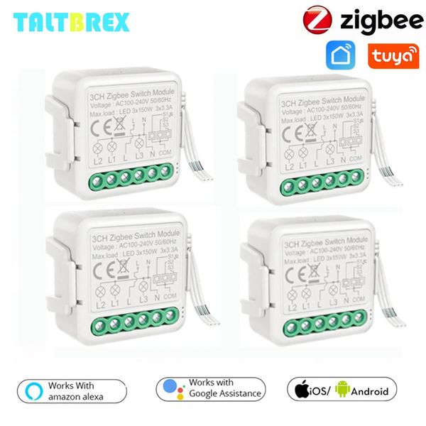 Accessoires de commutateurs Tuya Zigbee commutateur intelligent Module1234 passerelle 110V240V relais de lumière sans fil Compatible Alexa Google Home 231202