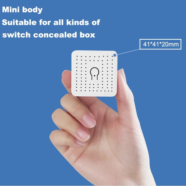 Accesorios de interruptores Wifi MINI Smart Switch 16A Luz 2 maneras Control remoto inalámbrico Vioce Group Life Google Home Alexa 231202