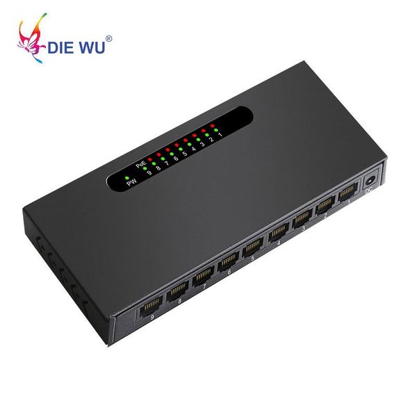 Commutateurs Diewu Poe Switch 10 / 100Mbps 52V Fast Ethernet Hub avec ICPLUS / IP179H Chipset 9 Ports Réseau Périphérique pour la caméra CCTV IP