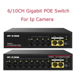 Commutateurs Gigabit Poe Switch for IP Camera 6/10 ports 1000m Network PoE Standard RJ45 Hub LAN Injecteur CCTV NVR Security Surveillance IPC