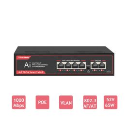 Commutateurs Gigabit Switch Tous les ports Gigabit HighSpeed Network 4port Ethernet Switch 1000Mbps Fast Lan Hub Full / Half Duplex Pild and Play
