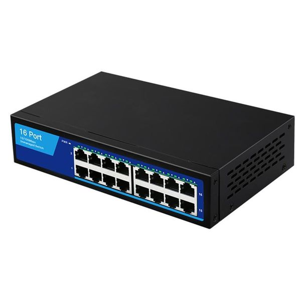 Commutateurs de haute qualité 16 ports Interrupteur Ethernet 10/100 Mbps Fast Network LAN RJ45 WLAN Hub Desktop PC Swither Box non géré