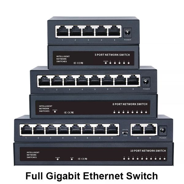 Switches Mini Gigabit Switch 5/8/10port Ethernet Switch Network enchufe y reproduce 1000 MBPS RJ45 RJ45 Switcher LAN Switching Adapter