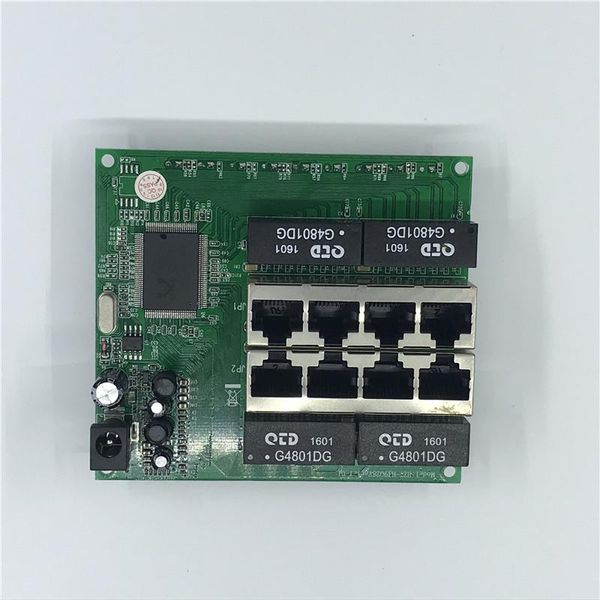 Commutateurs OEM PBC 8port Gigabit Ethernet Switch 8port avec en-tête à 8 broches 10/100 / 1000m moyeu 8way Pin de PCB PCB Trou à vis OEM