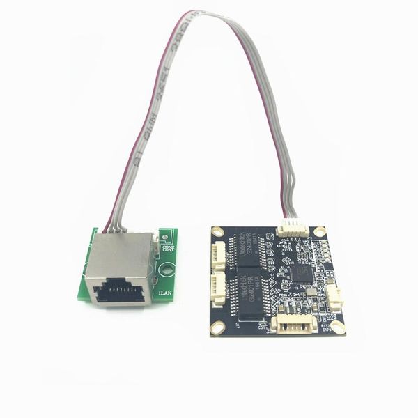 Commutateurs Alimentation inverse 12V Mini carte PCBA mini module de commutation ethernet 10/100Mbps OEM/ODM alimentation avant et arrière 12V