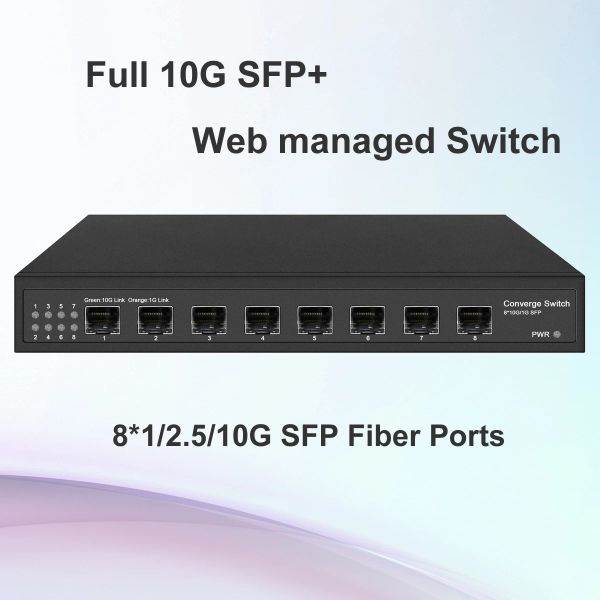 Switches Smart Lite Web Managed Multi Giga 10 Go SFP + 8 Port Fibre Switch Auto Adaptive 1 Gbps