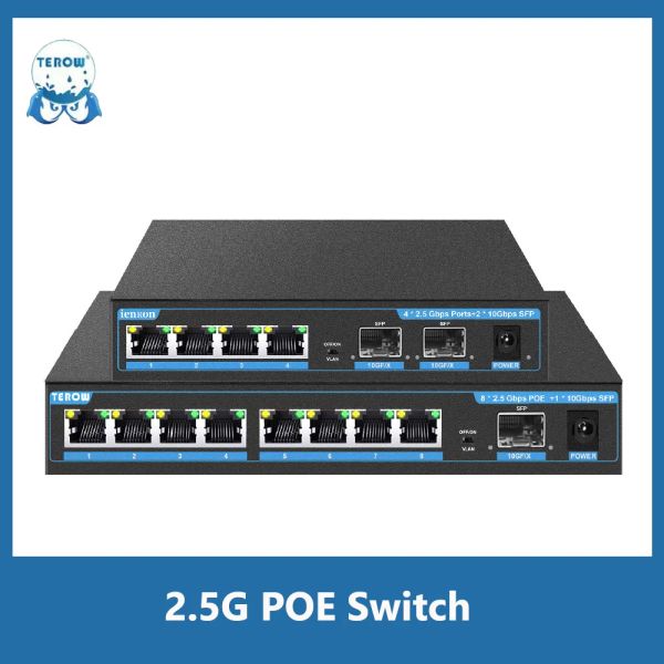 Commutateurs Terow 2.5G POE Switch 2.5g Network Ethernet commutateur 4 port 8 port Port LAN non géré Plug