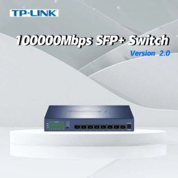 Switches Tplink 10GB Ethernet Switch Gigabit 10000Mbps SFP+ Puertos ópticos Desktop Antminer 2.5G Hub TLST1008F Divisor de Internet