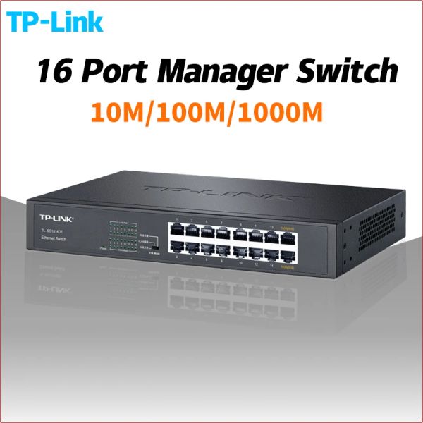 Switches Tplink 16 Port Gigabit Switch 1000Mbps Desktop Administrar Netwer Network Network Full/Half Duplex SG2016D Aislamiento de convergencia VLAN