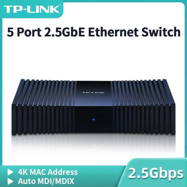 Commutateurs TPLINK 5 Port 2.5GBE Commutateur Ethernet 2,5G / 1G Swither Plugplay Networking Networking Splitter Internet TLSE1005M / TLSG1005M