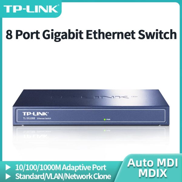 Switches Tplink 8 Port Gigabit Ethernet Switch 1000BASET NETWORKING HUB Splitter Vlan Network Clone Auto MDI/MDIX TLSG1008