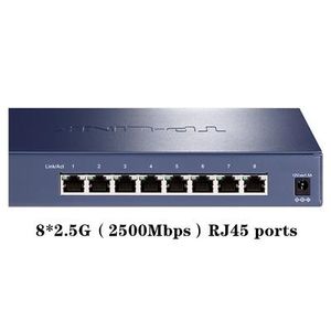 Schakelt TPLINK TLSH1008 Ethernet -netwerkschakelaar alle 8*2.5GBPS RJ45 -poorten 2.5GBPS2.5G 2500 Mbps 2.5 Gigabit 2.5GB plug and play