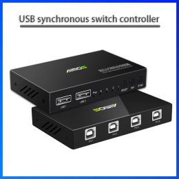 Commutateurs Contrôle de jeu USB Switch 4 PCS Interrupteur de jeu KM KM Synchronous Switch Controller Pild et joue 4ports Synchronizer USB HUB USB