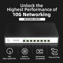 Switches Xikestor All 10 Gigabit Ethernet Switch 8*10Gbps RJ45 Poort Network Plug en Play 10GBE 10GB 10000Mbps 10G Onbeheerde schakelaar