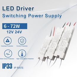 Commutation d'alimentation 12V Pilote LED 24V 6W Transformateur d'éclairage 24W 24W pour la publicité LED Strip CCTV