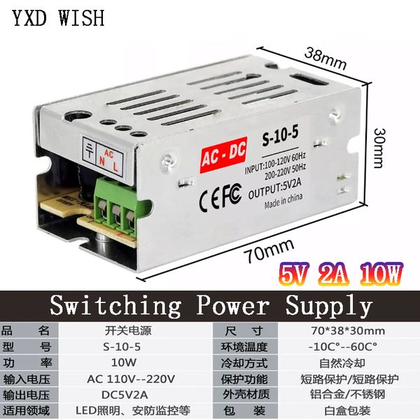 Fuente de alimentación de conmutación AC 220V a DC 5V 12V 15V 24V 48V Transformador de luz 1A 3A 5A 7A 10A 20A 25A 30A 50A SMPS para tira LED