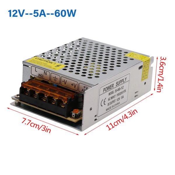 Transformateur d'alimentation de commutation AC110V 220V à DC 5V 12V 24V 2A 3A 4A 5A 100W 150W Adaptateur de source d'alimentation pour la bande LED