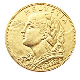 Suiza, 10 Frs (1911-1922), 4 Uds., fecha para elegir, artesanía chapada en oro, copia creativa, moneda, troqueles de metal, fabricación, precio de fábrica