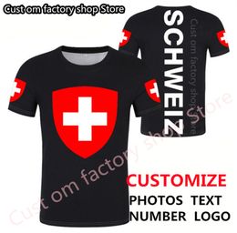 SUIZA camiseta diy nombre personalizado número che camiseta banderas de la nación ch rojo alemán país universidad impresión p o ropa 220616